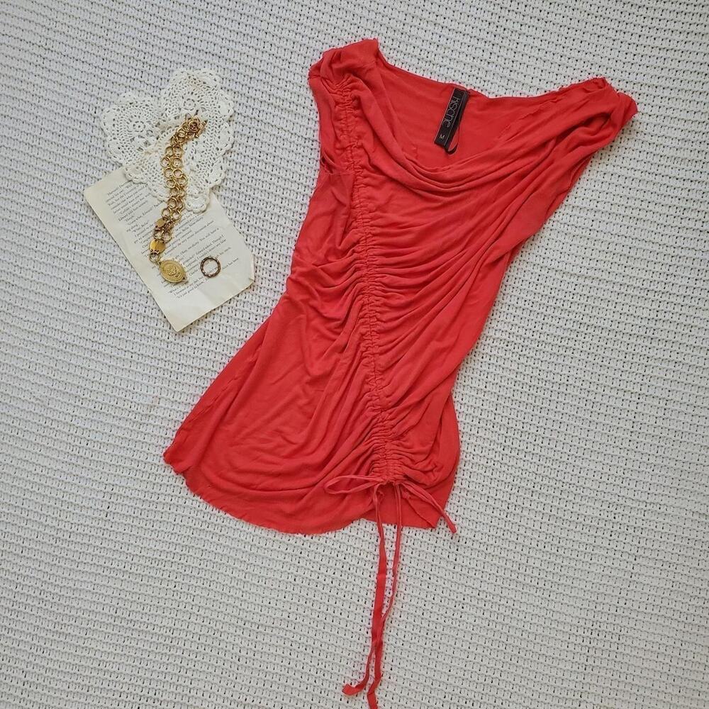 Y2k asymmetrical ruched top